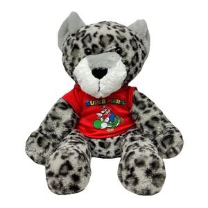 Build A‎ Bear Workshop Retired Snow Leopard Plush Stuffed 18" Super Mario Hoodie